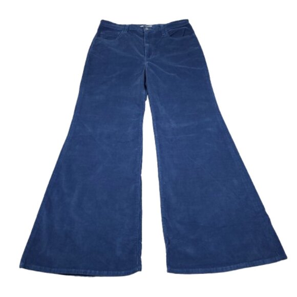 Levi's Premium Ribcage Bell Bottom Corduroy Jeans Wide Leg Blue Size 32 x 32 - Picture 2 of 12